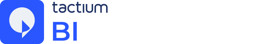 logotipo-tactium-bi-indicadores-desempenho Logotipo azul claro do add-on Tactium BI, sistema que fornece o controle da evolução de indicadores e raio X do desempenho da operação.